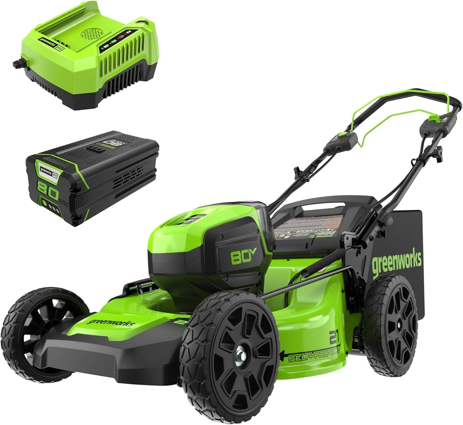 1-428-1-1.webp Greenworks 80V 21″ Cordless Self-Propelled Lawn Mowers. - Image 1