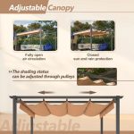 Stylish 10′ x 13′ Aluminum Patio Pergola with Retractable Canopy – Perfect Backyard Shade Shelter for Outdoor Parties - Image 3