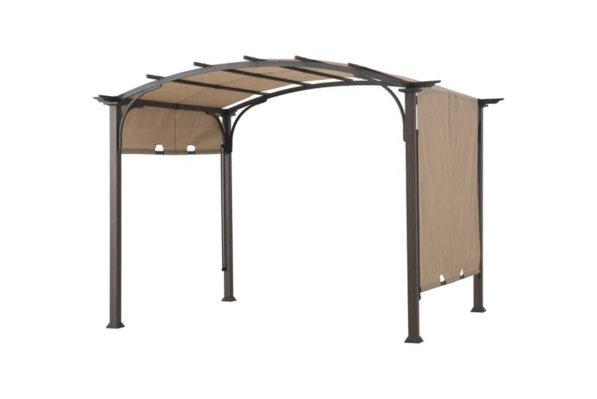 612ead0b78a2c2e511d97d0bf54823a4-1.jpg Pergola, Outdoor Steel Arched Pergola with Adjustable Canopy - Image 1