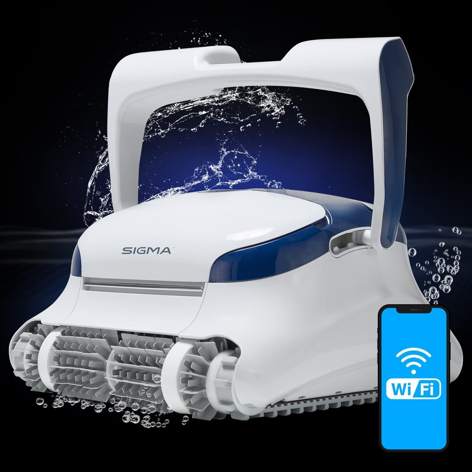 71LtvhYe_OL.jpg Dolphin Sigma Robotic Pool Cleaner (2024 Model) — Wi-Fi, App, Gyroscope, Weekly Timer, Waterline Cleaning & Massive Top-Loading Ultra-Fine and Standard Filters for In-Ground Swimming Pools up to 50ft - Image 1