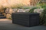 Keter Westwood 150-Gallon Resin Outdoor Storage Box | Weather-Resistant Deck Bin for Patio Cushions, Garden Tools & Pool Accessories – Dark Grey - Image 6