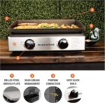 Blackstone 22″ Portable Tabletop Griddle – Dual Burner Flat Top Grill, 24,000 BTU Propane with Stainless Steel Faceplate & Rear Grease System - Image 2
