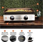 Blackstone 22″ Portable Tabletop Griddle – Dual Burner Flat Top Grill, 24,000 BTU Propane with Stainless Steel Faceplate & Rear Grease System - Image 9